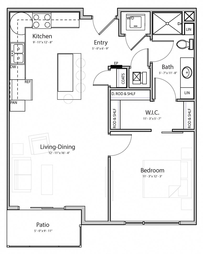 Bliss (B1-3) one bedroom one bathroom at Haven at Uptown