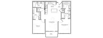 Cloud (C1) two bedroom two bathroom at Haven at Uptown