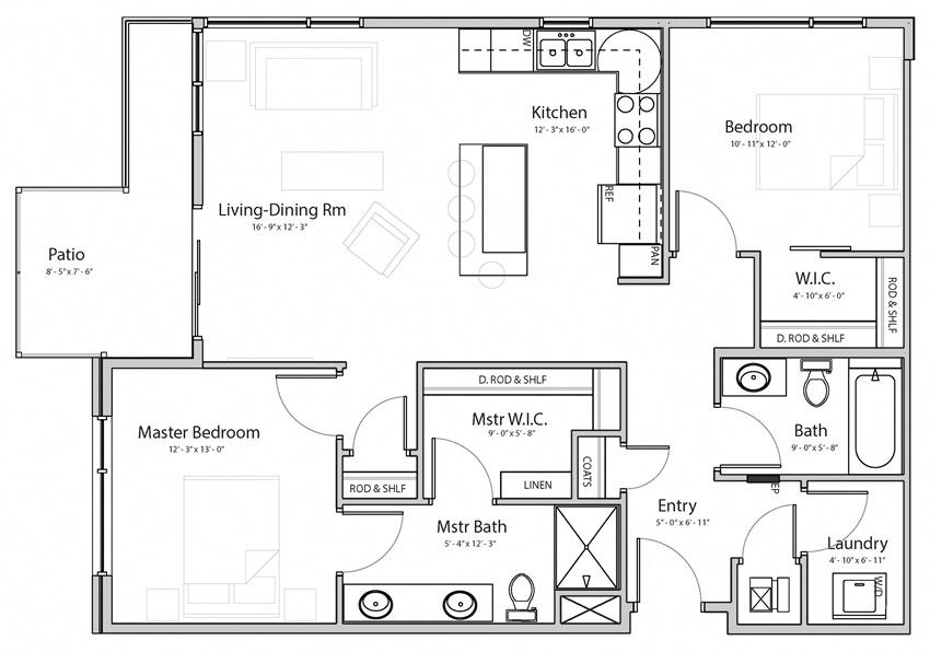 Dawn (C4.2) two bedroom two bathroom at Haven at Uptown