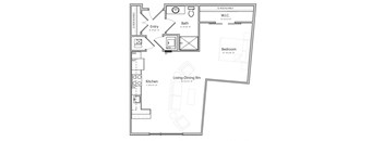 Harbor (A3) studio one bathroom at Haven at Uptown