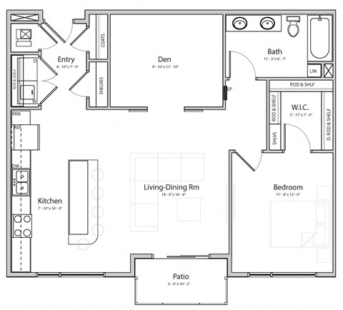 Melody (B5.1) one bedroom one bathroom at Haven at Uptown