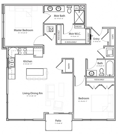 Shine (C2) two bedroom two bathroom at Haven at Uptown