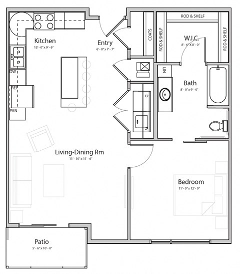 Tranquility (B2) one bedroom one bathroom at Haven at Uptown