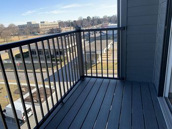 Spacious balcony overlooking central Lincoln