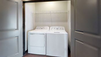Washer and dryer available in unit in the Melody floor plan at Haven at Uptown in Lincoln, NE