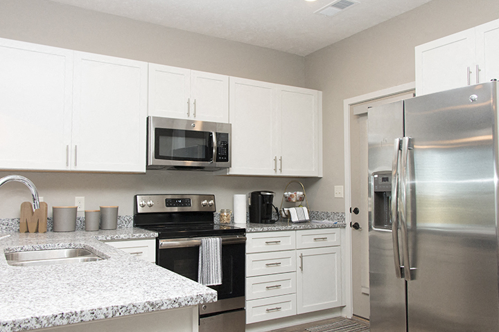Bright white kitchens at the Villas at Mahoney Park