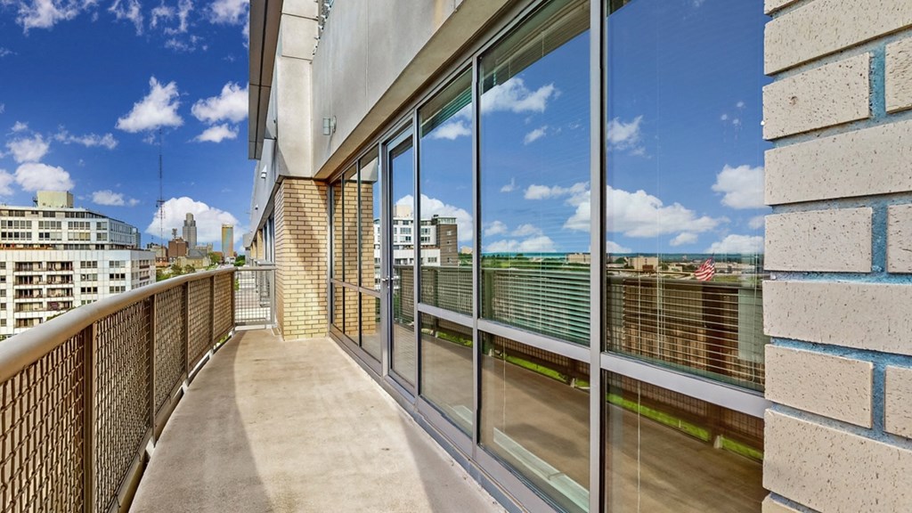 You'll relish in the spectacular views of Omaha and Turner Park from this 2 bedroom at Midtown Crossing Apartments
