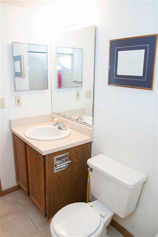 modern bathroom at Capitol View Apartments in Lincoln Nebraska