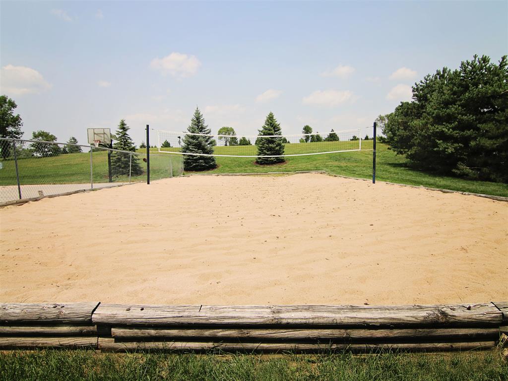 Volleyball court area at Fountain Glen Apartments in Lincoln Nebraska