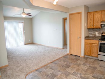 Spacious living area in renovated space at Highland View Apartments in Lincoln NE - Photo Gallery 43