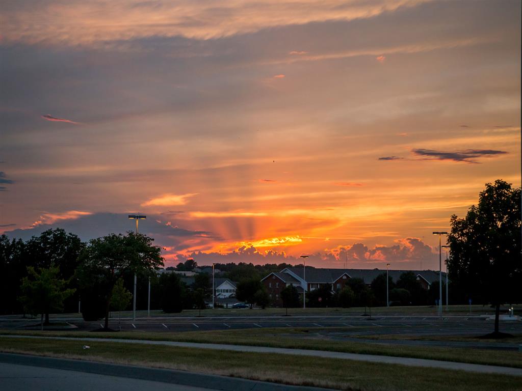 sunset at Pine Lake Heights Apartments in Lincoln Nebraska