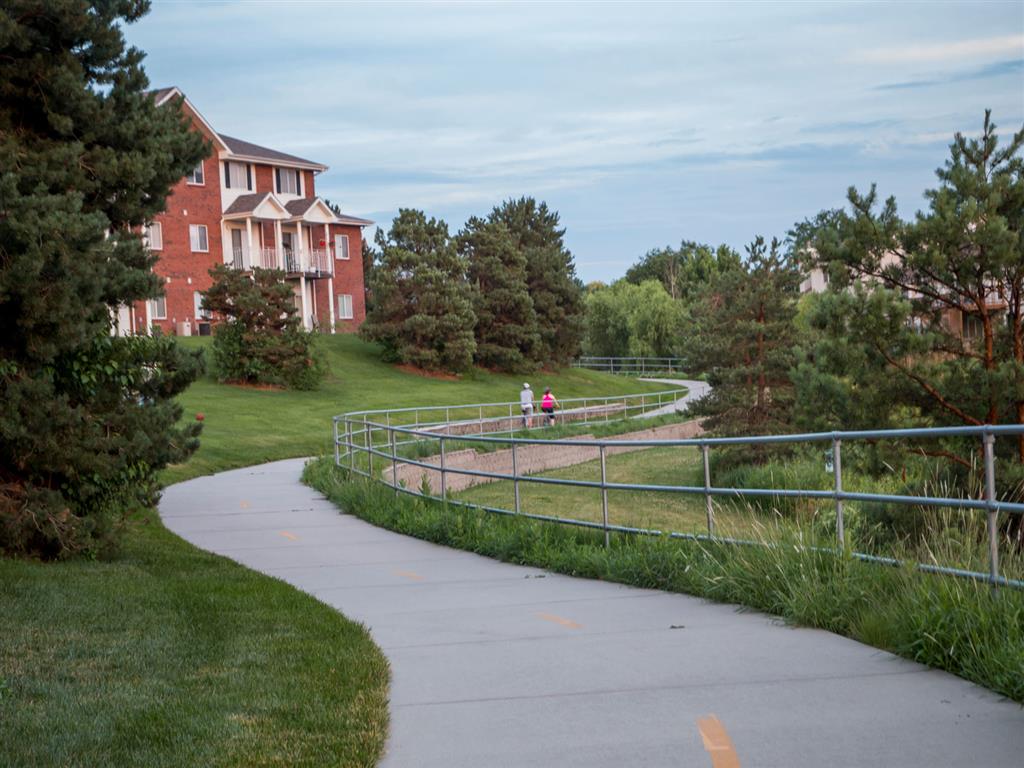 jogging path near Pine Lake Heights Apartments in Lincoln Nebraska