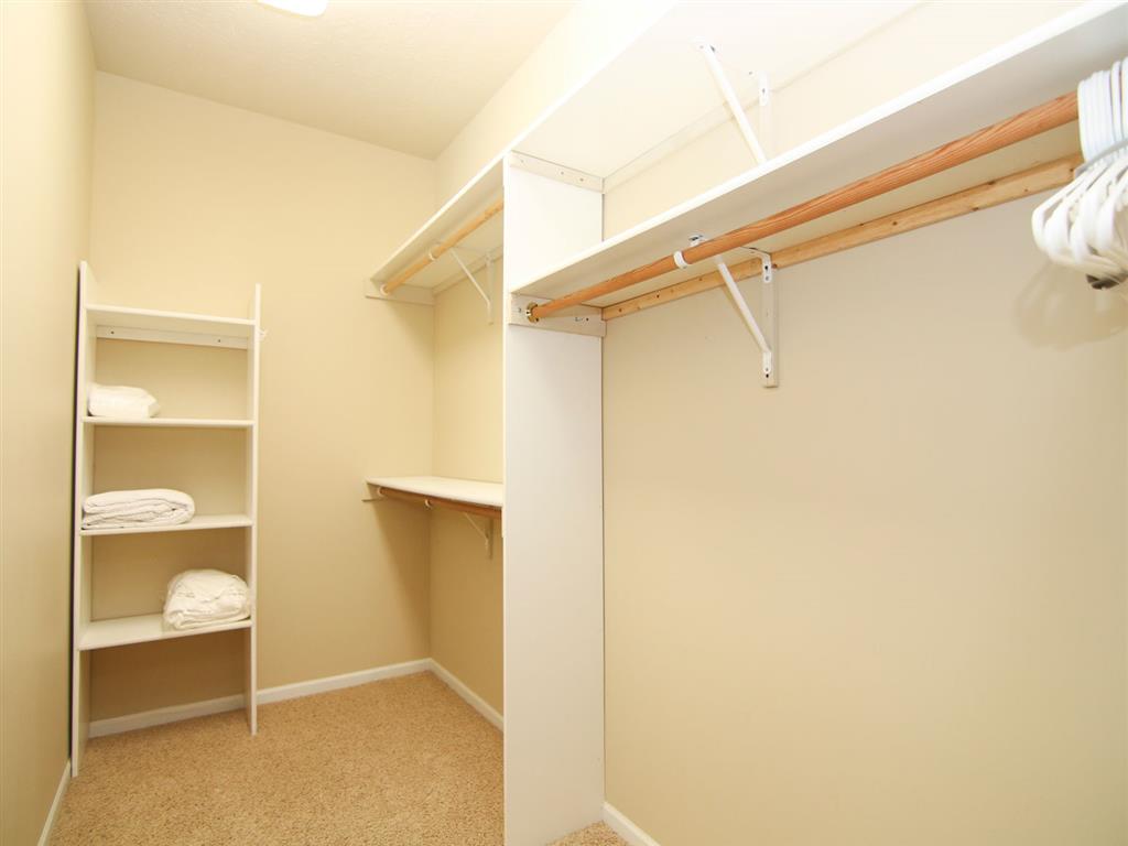 Walk in closet space at Ridge Pointe Villas in Lincoln Nebraska
