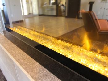 Modern fireplace at The Flats at 84 in southeast Lincoln NE 68516