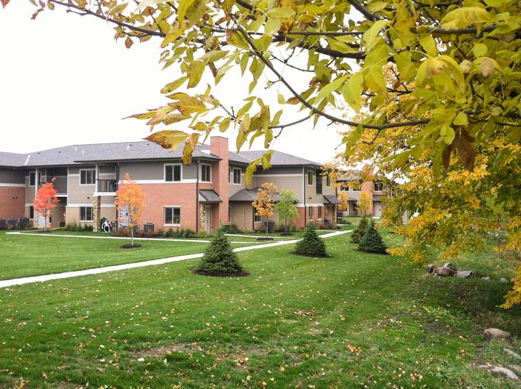 landscaped trees at Villas at Wilderness Ridge in Lincoln Nebraska - Photo Gallery 16