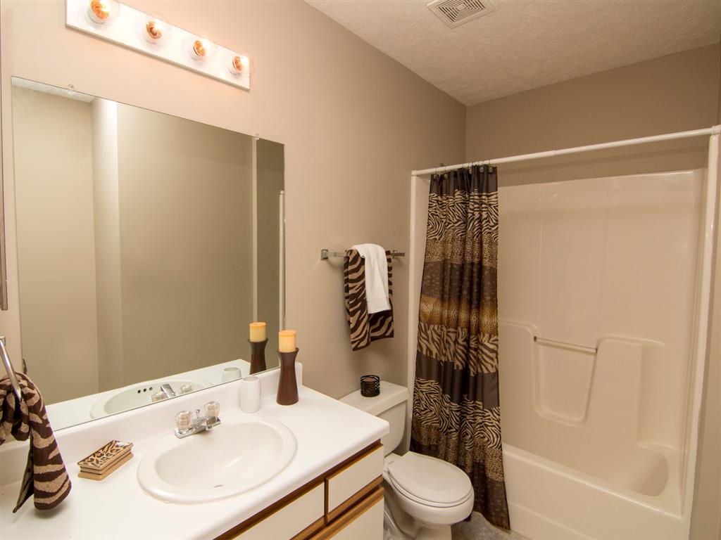 Bathroom with tub at Eagle Run Apartments in Omaha, NE
