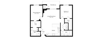 floor plan of a 2 bedroom apartment