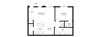 a floor plan of a house with a bedroom and a living room