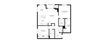 floor plan of a 2 bedroom apartment
