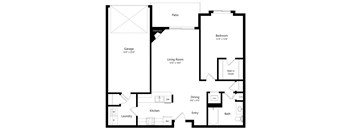 the 1-bedroom Bay floorplan at Northbrook apartments in Lincoln, NE