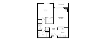 the 1-bedroom Spring floorplan at Northbrook apartments in Lincoln, NE