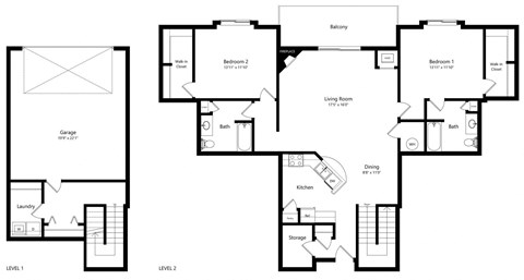 the 2-bedroom Reservoir floorplan at Northbrook apartments in Lincoln, NE