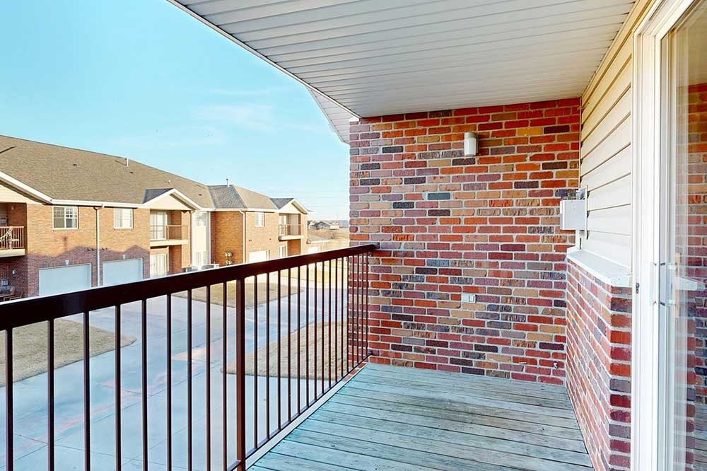 a balcony with room for seating