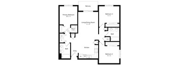 3-bed Aspen floorplan at Northridge Heights Apartments in Lincoln, NE