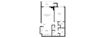 1-bed Spruce floorplan at Northridge Heights Apartments in Lincoln, NE