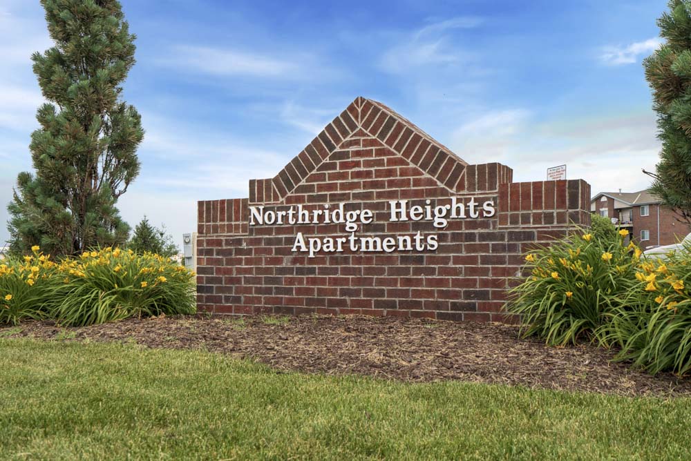 Northridge Heights Apartments sign at entrance of community