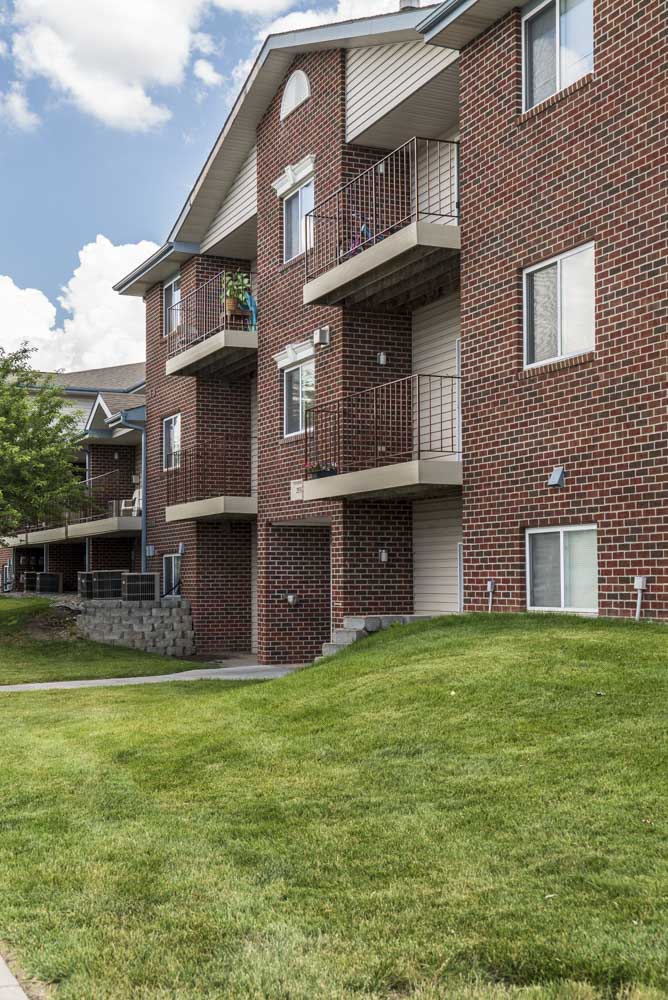Exterior view of balconies at Northridge Heights Apartments