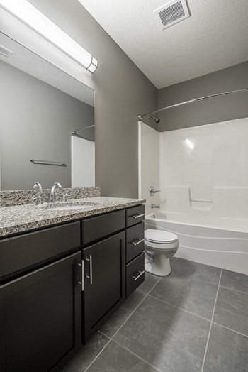 Interiors- Granite countertops and stand-up shower in Bathroom at the Villas of Omaha at Butler Ridge in Omaha Nebraska - Photo Gallery 31