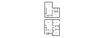 the 3-bedroom, 2-bathroom, 1,596 square feet Schuyler II loft-style floor plan at Pine Lake Heights apartments in Lincoln, NE