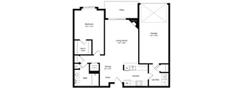 the 1-bedroom Gulf floorplan at Pinebrook apartments in Lincoln, NE