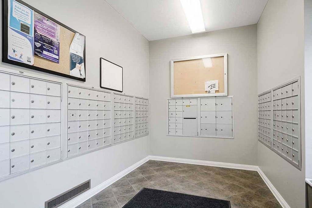 residential mailboxes in the clubhouse