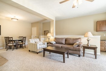 Interiors-Ridge Pointe Villas living room with dining area in south Lincoln NE - Photo Gallery 33