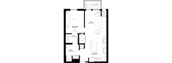 Neem floor plan with 1 bedroom and 1 bathroom at The Rowan luxury residences in Eagan MN 55122