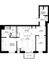 Elm Floor Plan Elm floor plan with 1 bedroom and 2 bathrooms at The Rowan luxury residences in Eagan MN 55122