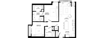 Fir floor plan with 2 bedrooms and 2 bathrooms at The Rowan luxury residences in Eagan MN 55122