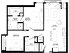 Fir Floor Plan Fir floor plan with 2 bedrooms and 2 bathrooms at The Rowan luxury residences in Eagan MN 55122
