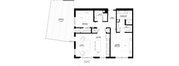Cedar floor plan with 2 bedrooms and 2 bathrooms at The Rowan luxury residences in Eagan MN 55122