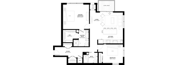 Fraser floor plan with 2 bedrooms and 2 bathrooms at The Rowan luxury residences in Eagan MN 55122