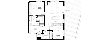 Bristlecone floor plan with 2 bedrooms and 2 bathrooms at The Rowan luxury residences in Eagan MN 55122
