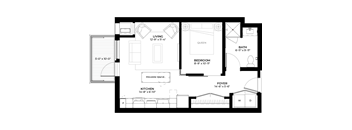 Apple studio floor plan at The Rowan luxury residences in Eagan MN 55122