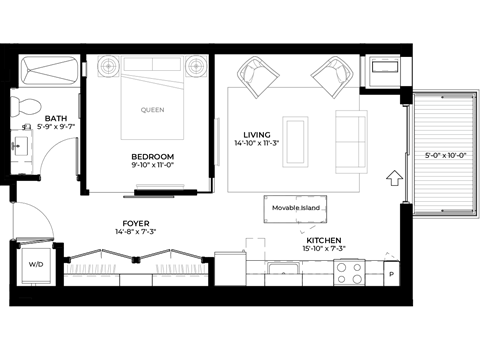 Fig studio floor plan at The Rowan luxury residences in Eagan MN 55122
