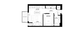 Plum studio floor plan at The Rowan luxury residences in Eagan MN 55122