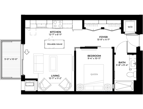Plum studio floor plan at The Rowan luxury residences in Eagan MN 55122
