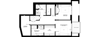 Cypress townhome upper level floor plan at The Rowan luxury residences in Eagan MN 55122