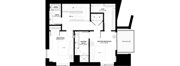 Ironwood townhome upper level floor plan at The Rowan luxury residences in Eagan MN 55122