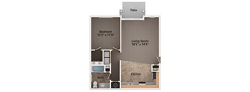 Celestial one bedroom apartment floor plan layout
